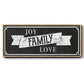 Joy Family Love - Floater Framed Canvas Print