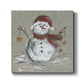 Linen Snowman I-Premium Gallery Wrapped Canvas - Ready to Hang