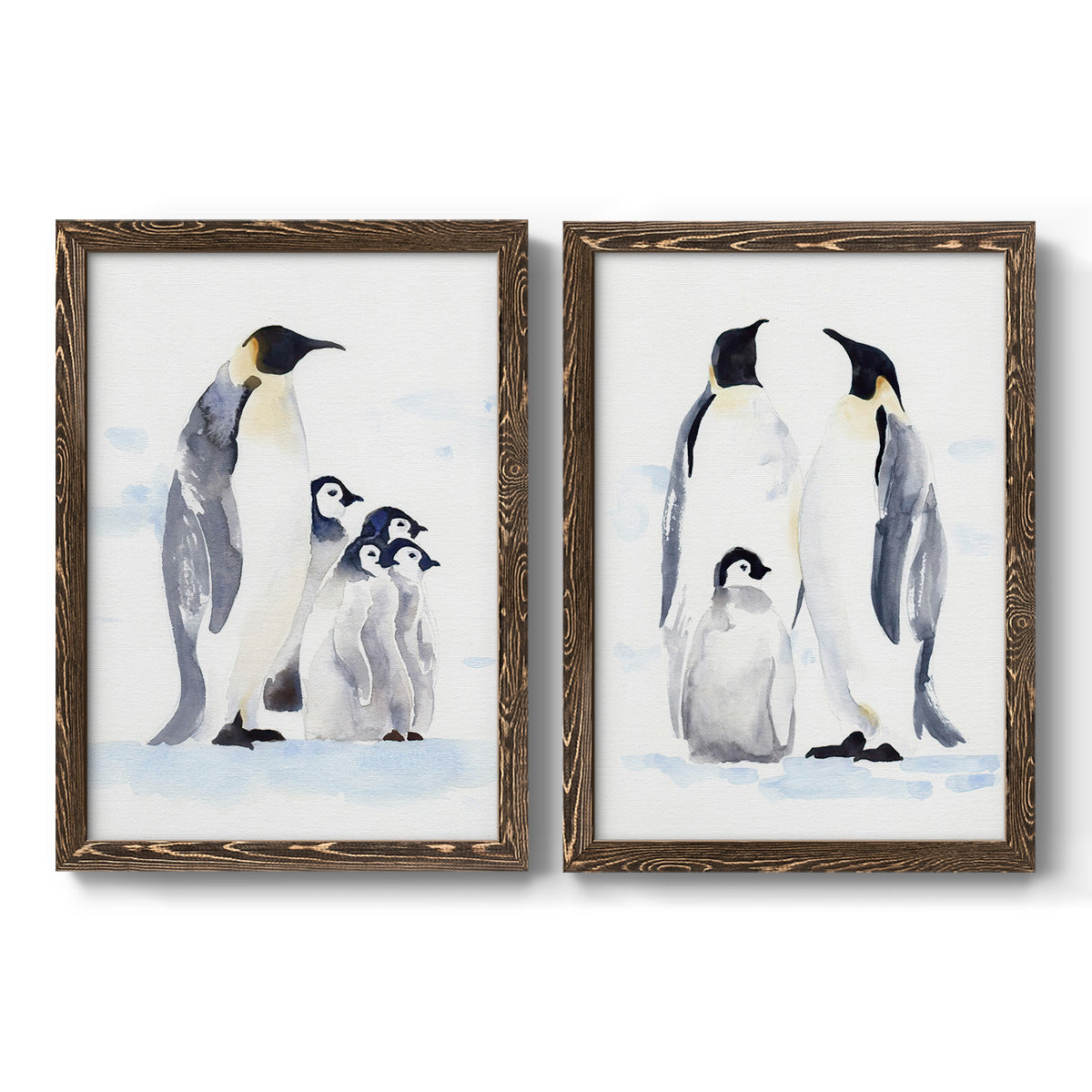 Emperor Penguins I - Premium Framed Canvas 2 Piece Set - Ready to Hang