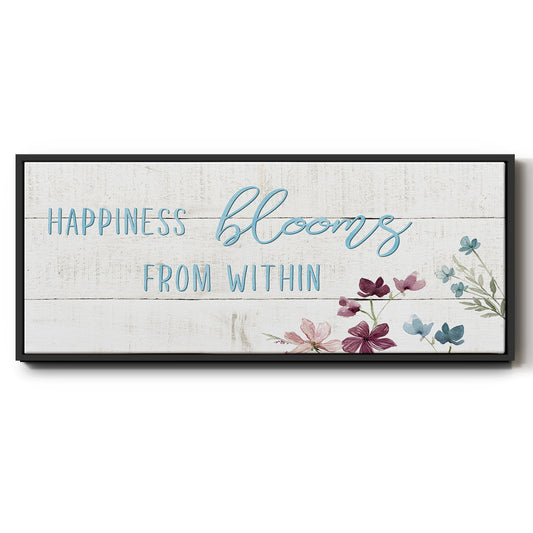 Happiness Blooms - Floater Framed Canvas Print