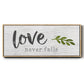 Love Never Fails - Floater Framed Canvas Print