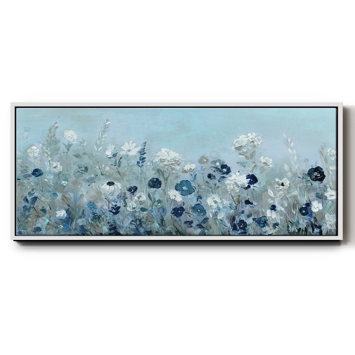 Teal Light Garden - Floater Framed Canvas Print