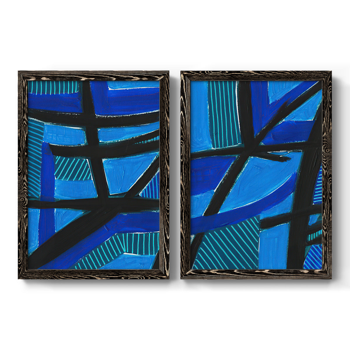 Involved Blues I - Premium Framed Canvas 2 Piece Set - Ready to Hang