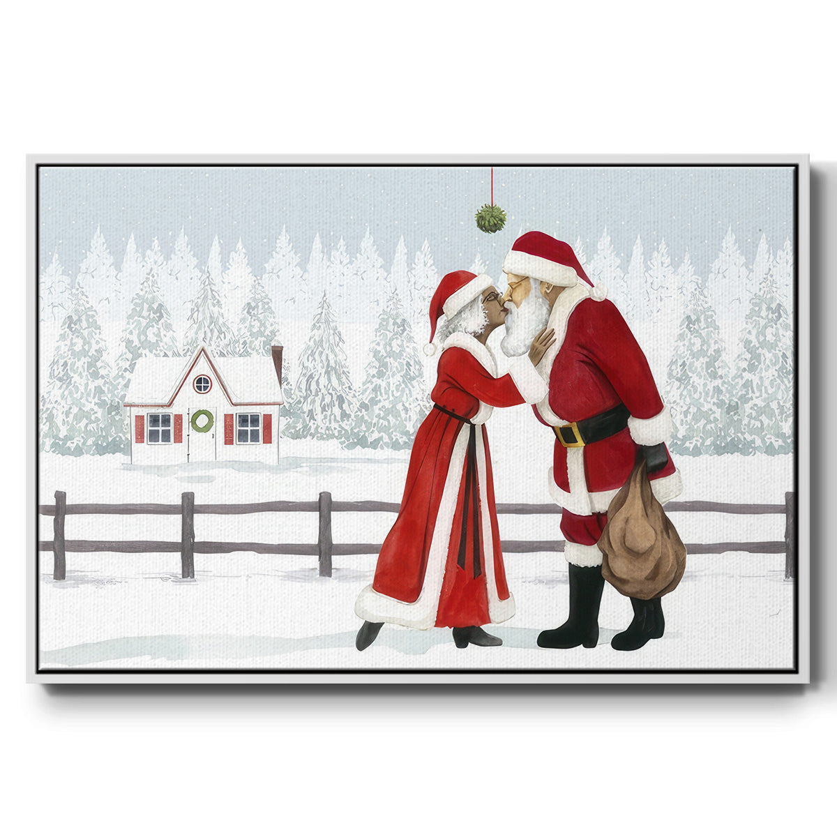 Christmas Love Collection A - Framed Gallery Wrapped Canvas in Floating Frame