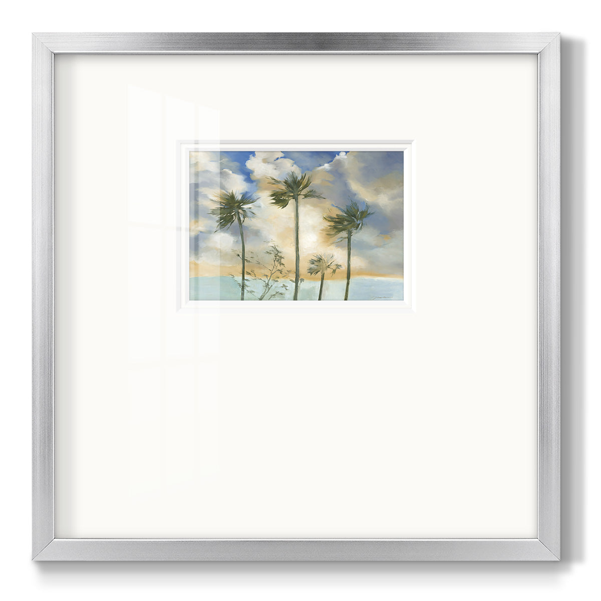 Palms in the Wind - Double Matboard Framed Print
