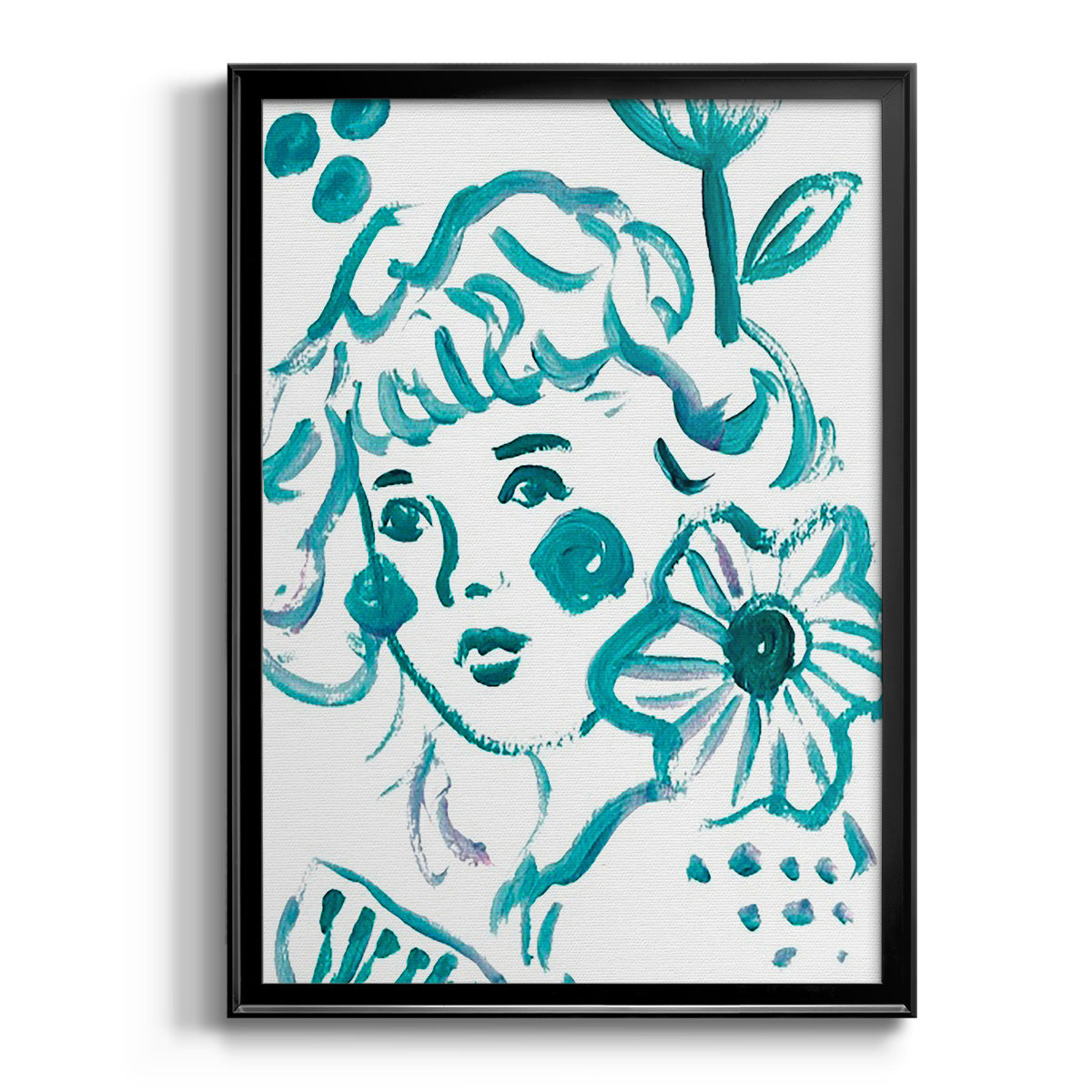 Budding Flower II - Modern Framed Canvas Print