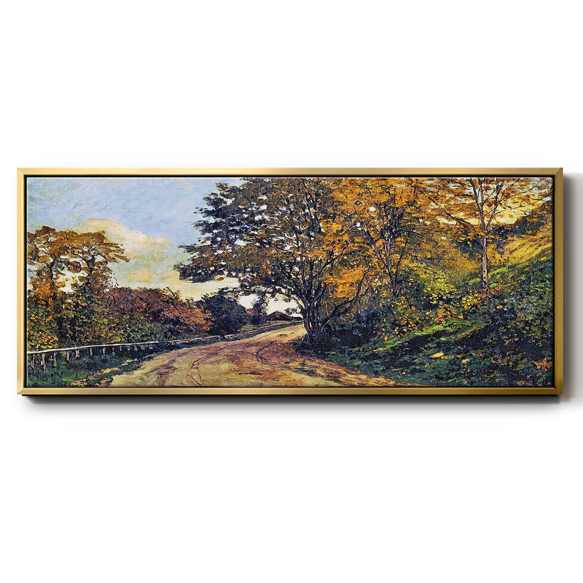 The Road to the Farm of Saint - Floater Framed Canvas Print