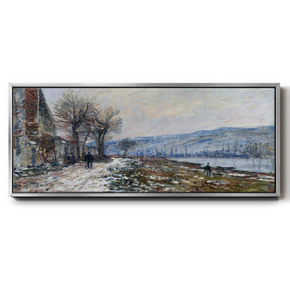 The Seine at Lavacourt, Effect of Snow, 1879 - Floater Framed Canvas Print