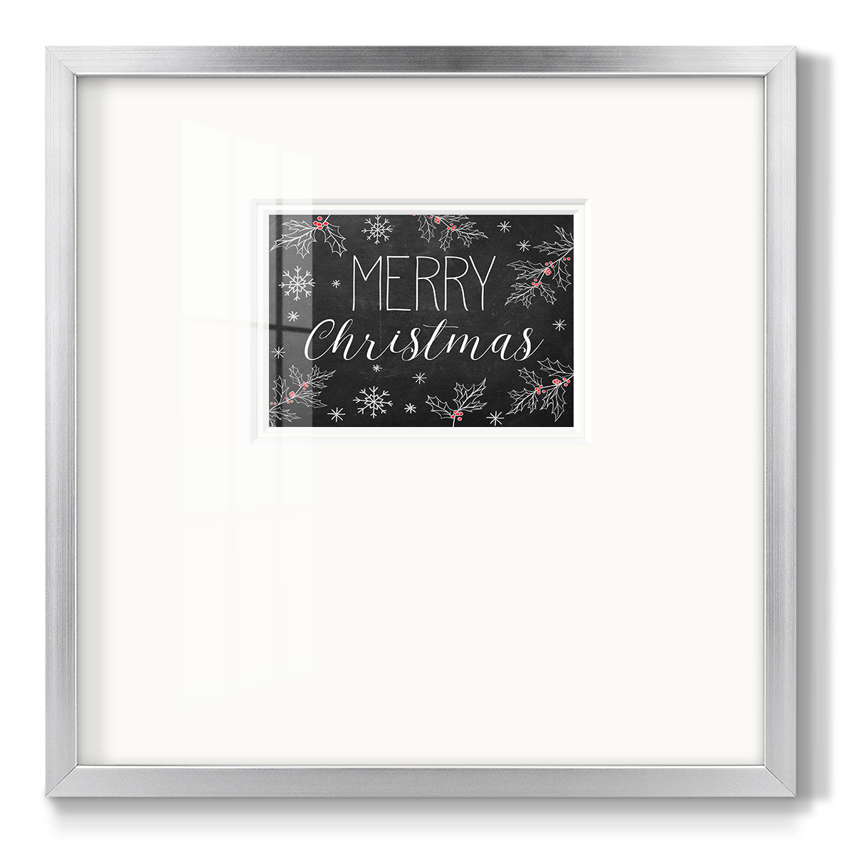 Merry Christmas Chalkboard - Double Matboard Framed Print