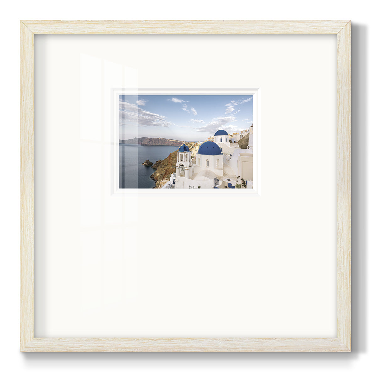 Santorini View Premium Framed Print Double Matboard