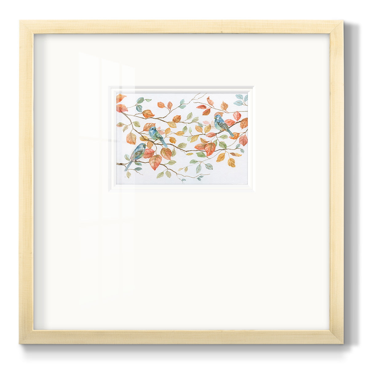 Bird Trio - Double Matboard Framed Print