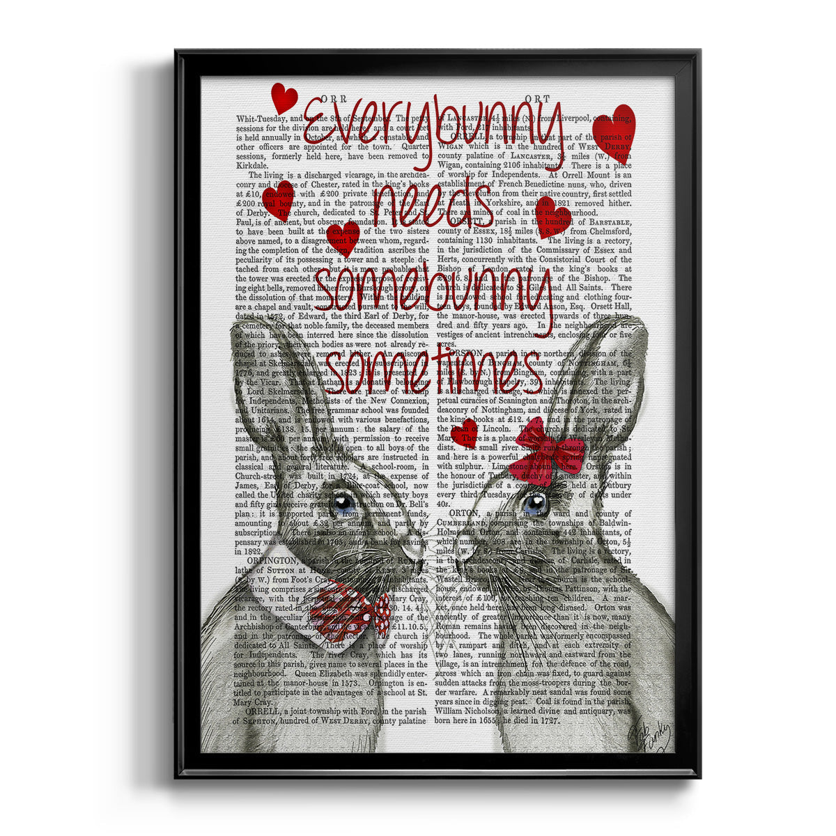 Everybunny - Modern Framed Canvas Print