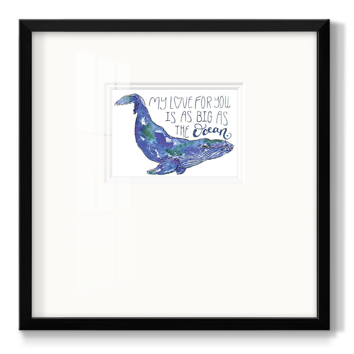 Whale Love II Premium Framed Print Double Matboard