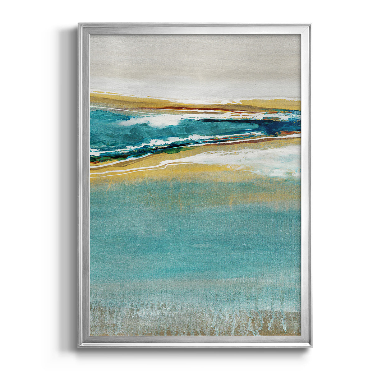 Aqua Quartz V1 - Modern Framed Canvas Print