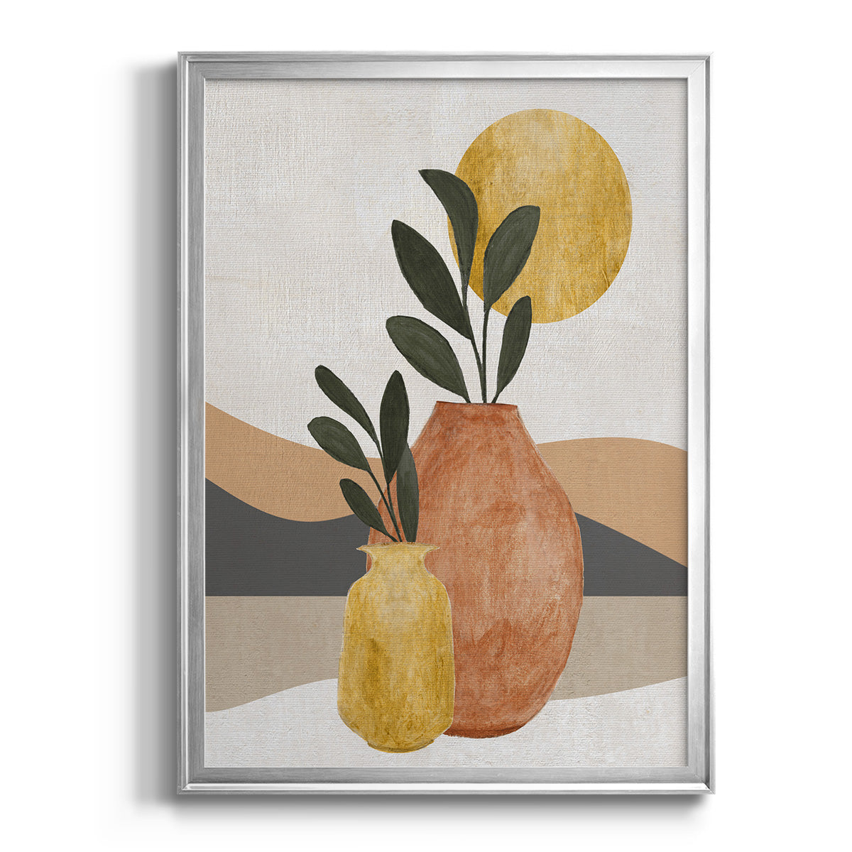 Adobe Moon II - Modern Framed Canvas Print