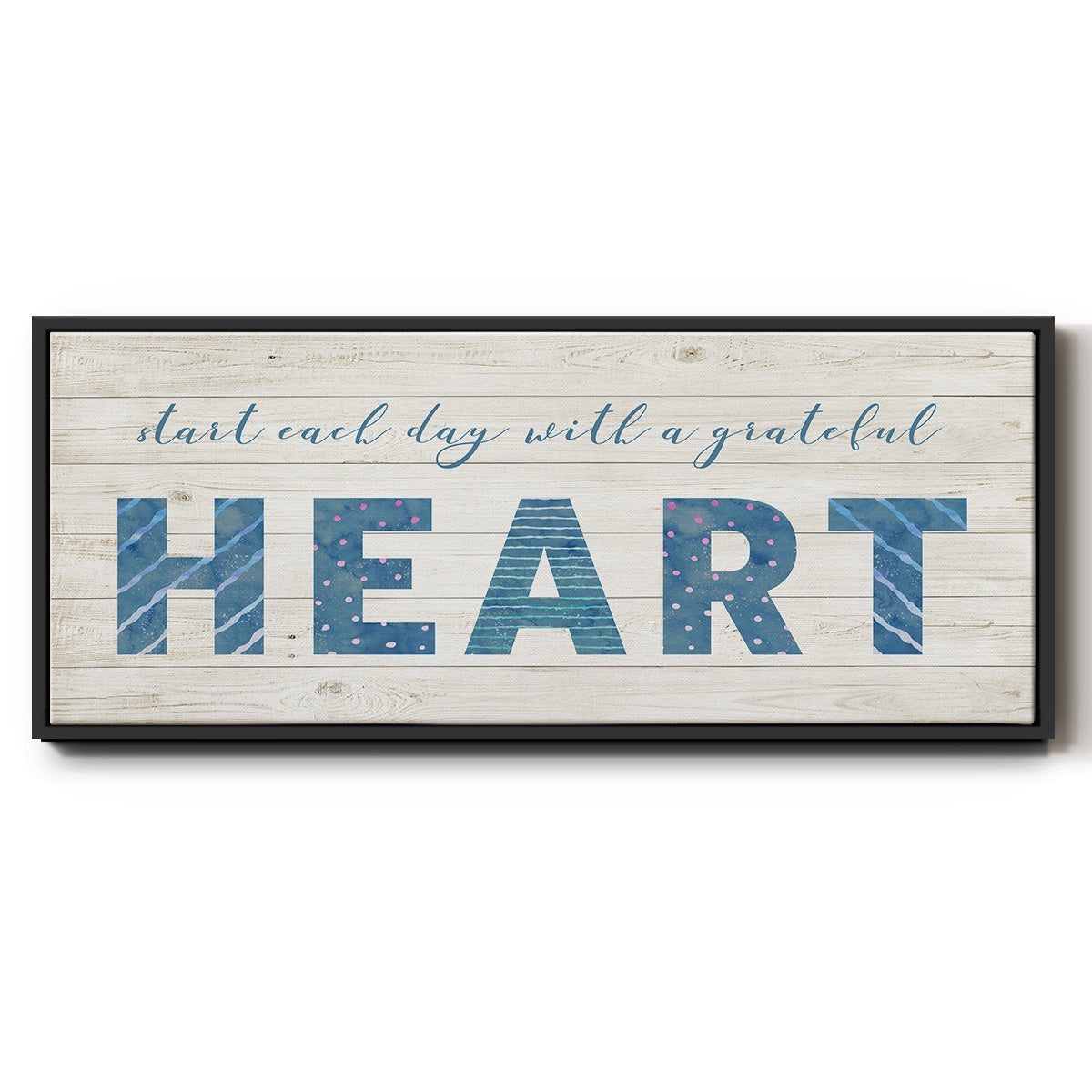 Grateful Heart - Floater Framed Canvas Print