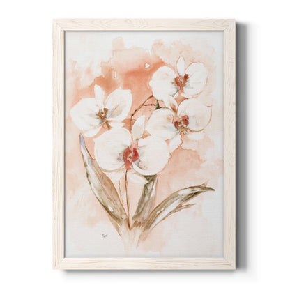 White and Coral Orchid I - Premium Canvas Framed in Barnwood - Ready to Hang