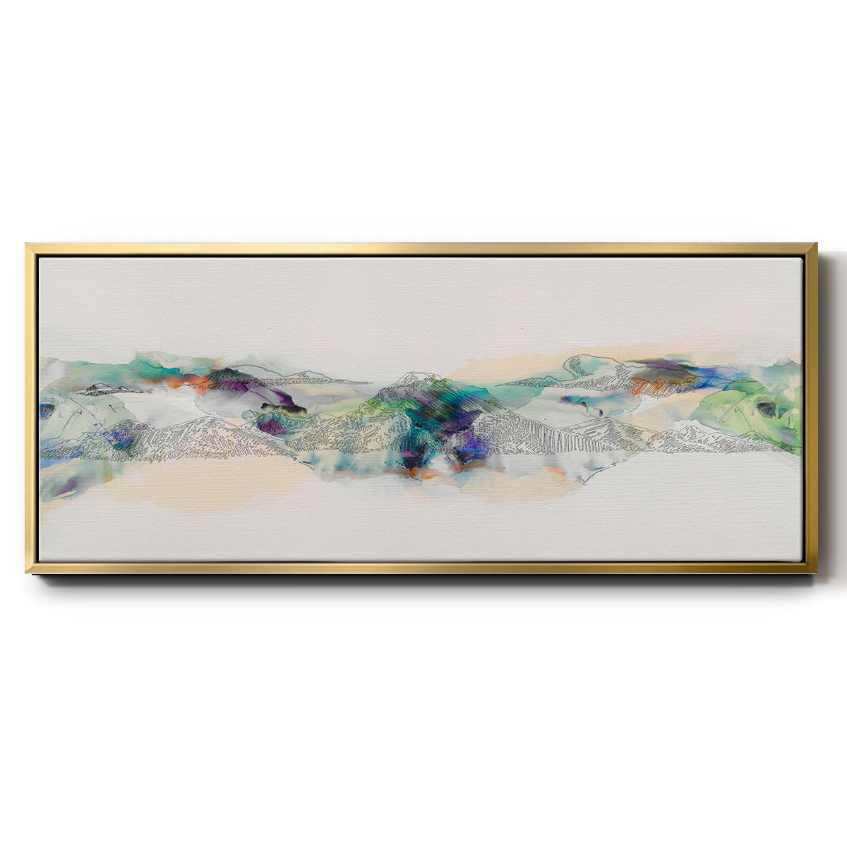 Abstract Mountain Range - Floater Framed Canvas Print
