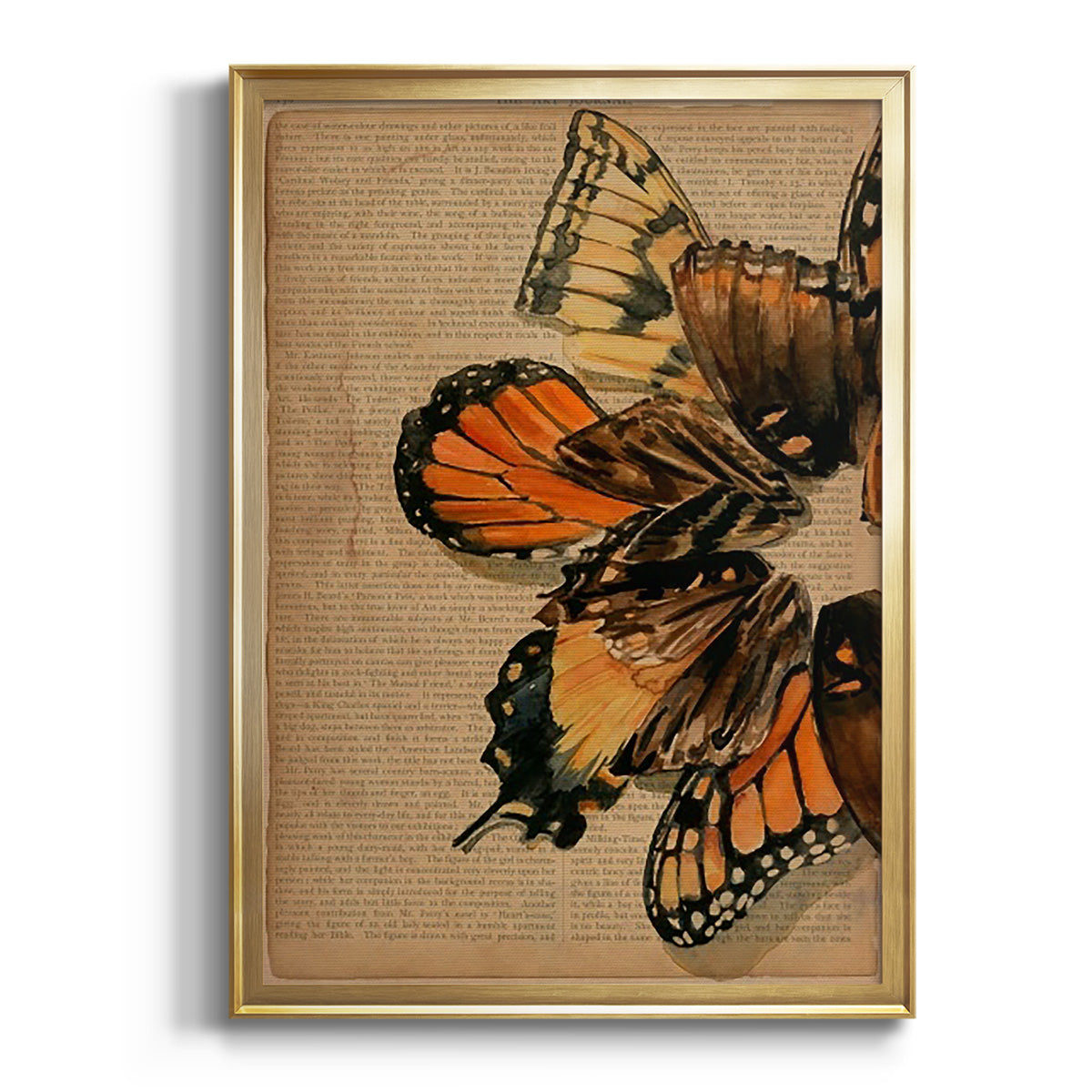 Winged Wreath II - Modern Framed Canvas Print