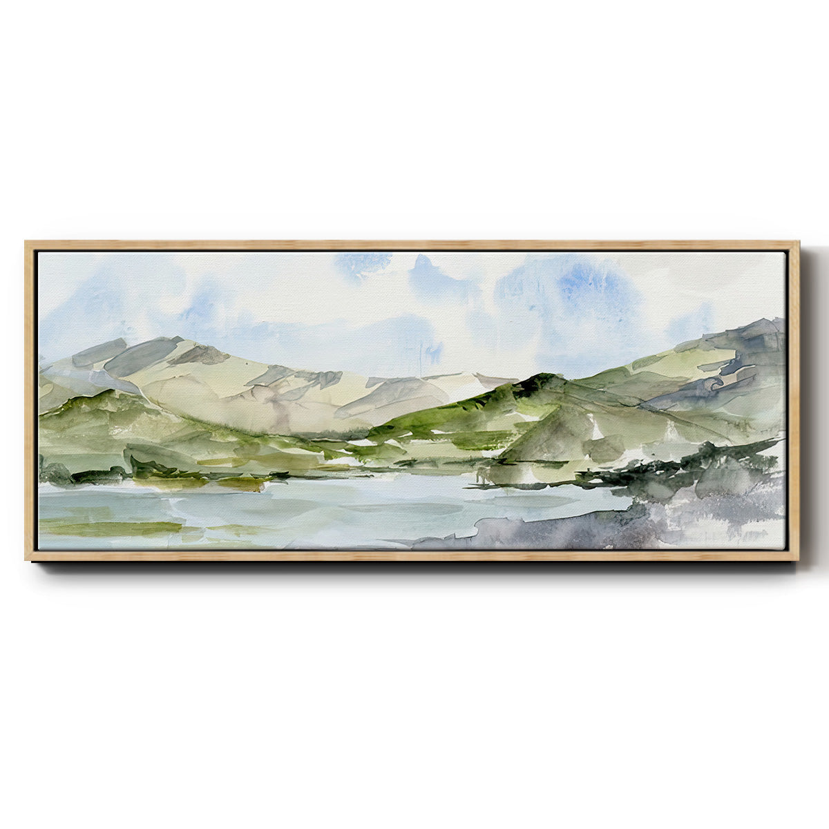 Serene Mountains I - Floater Framed Canvas Print