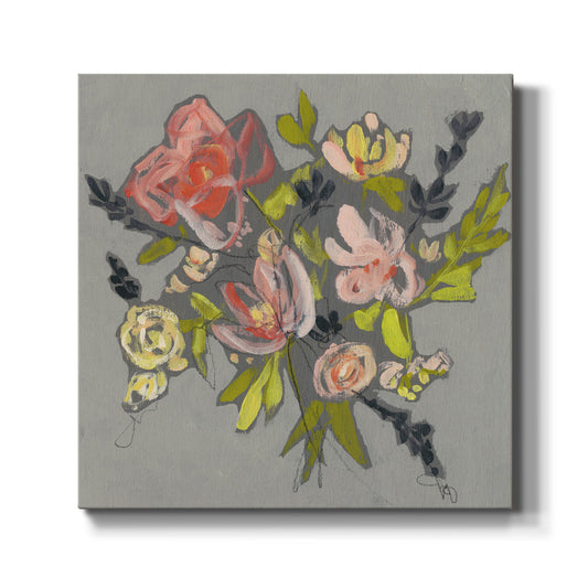 Blush & Paynes Bouquet I - Canvas Art Print