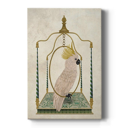 White Cockatoo on Swing - Canvas Art Print