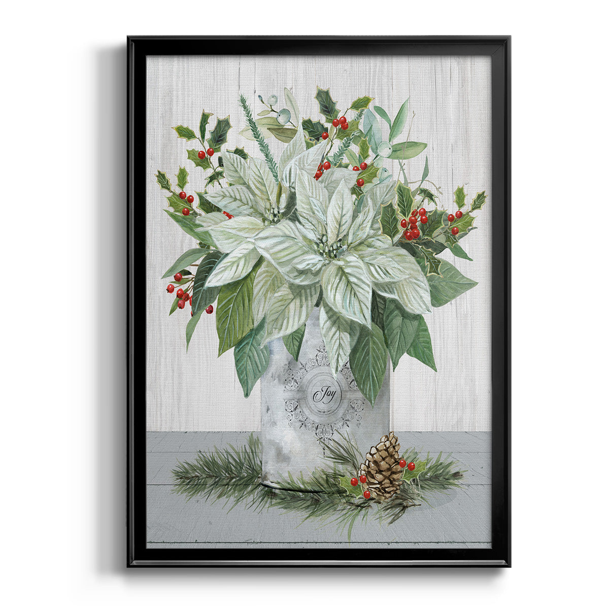 Farmhouse Christmas Joy - Modern Framed Canvas Print