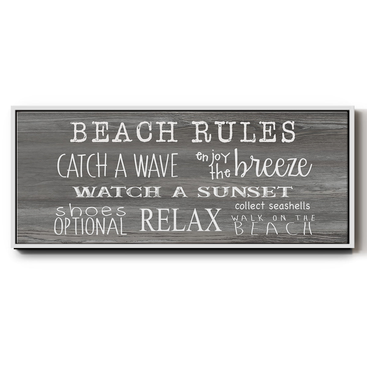 Beach Rules - Floater Framed Canvas Print