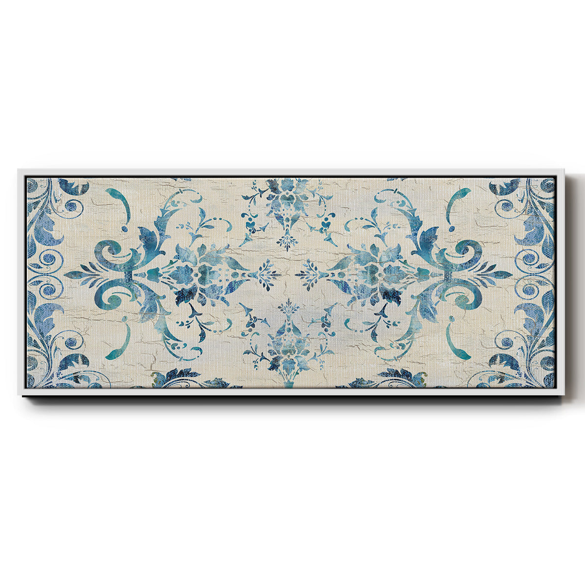 Border Damask - Floater Framed Canvas Print