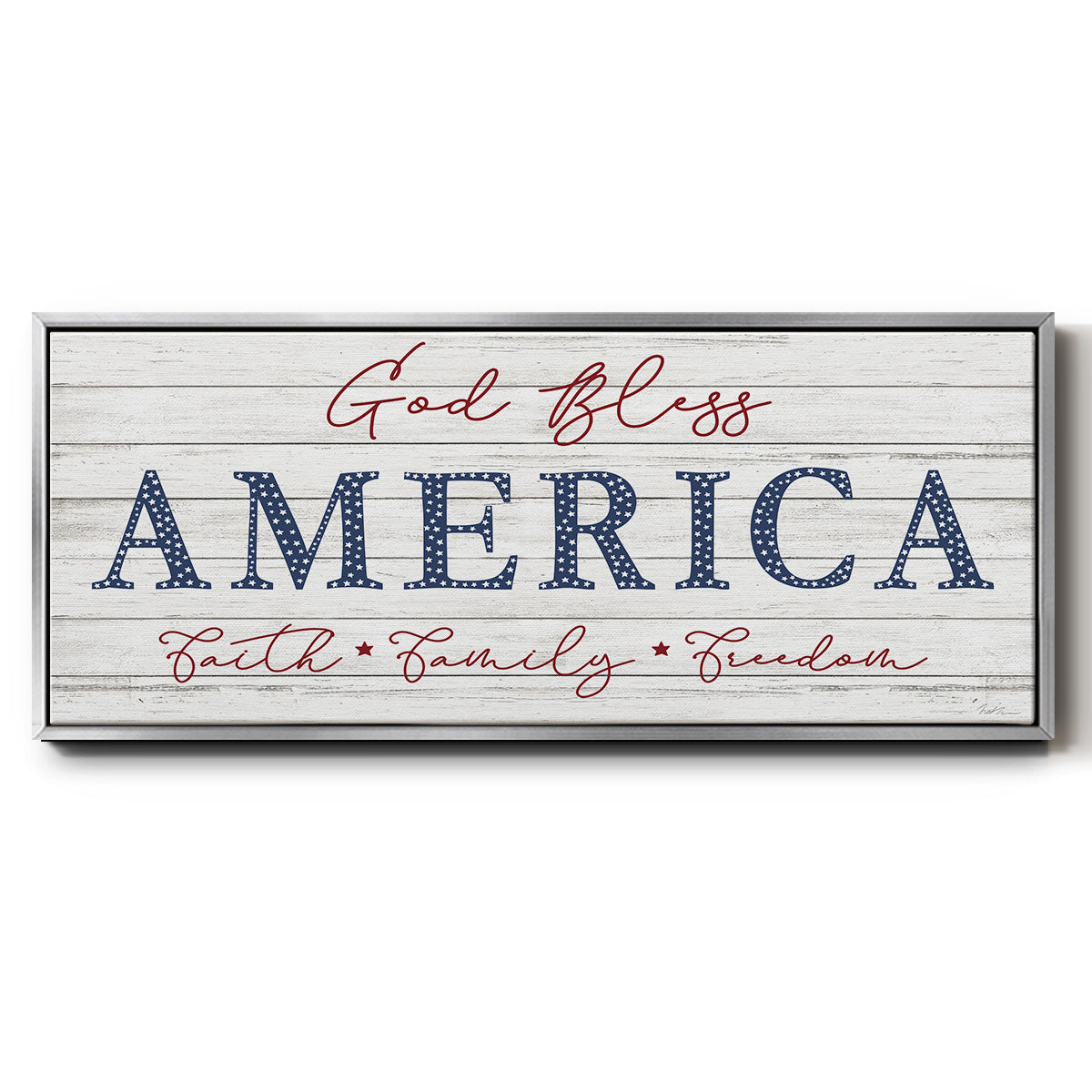 God Bless America - Floater Framed Canvas Print