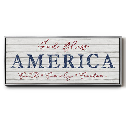 God Bless America - Floater Framed Canvas Print