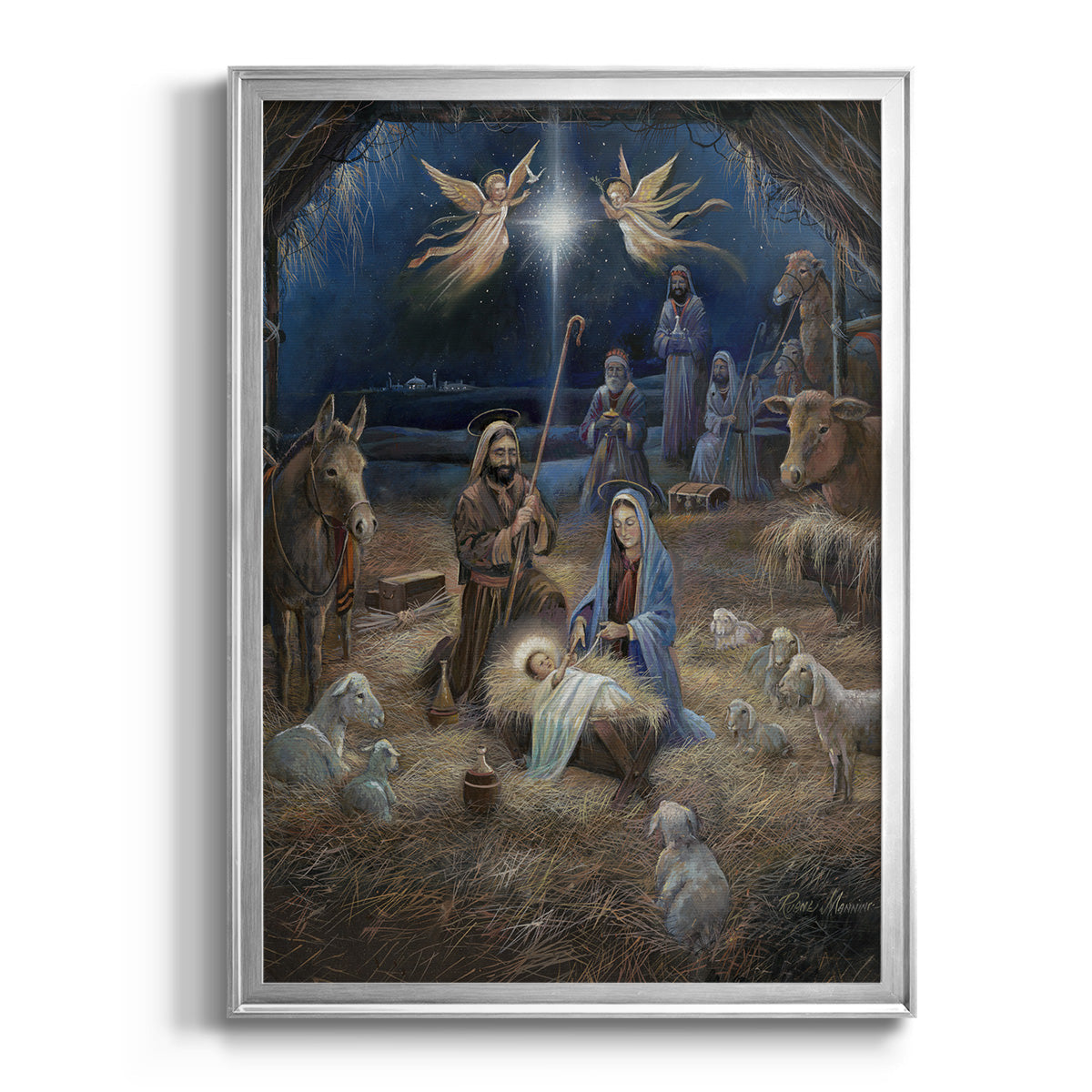 Silent Night - Modern Framed Canvas Print