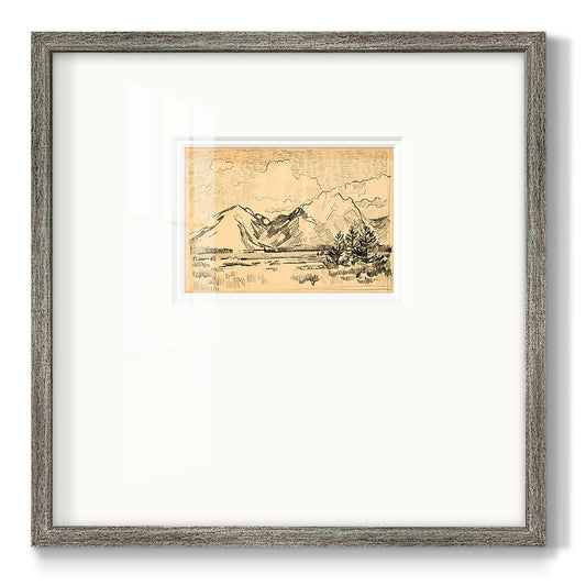 Hatched Horizon II Premium Framed Print Double Matboard