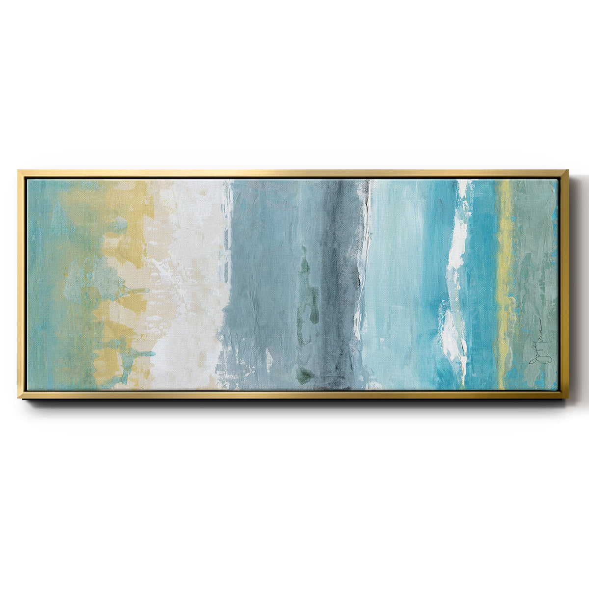 Beach Walk I - Floater Framed Canvas Print