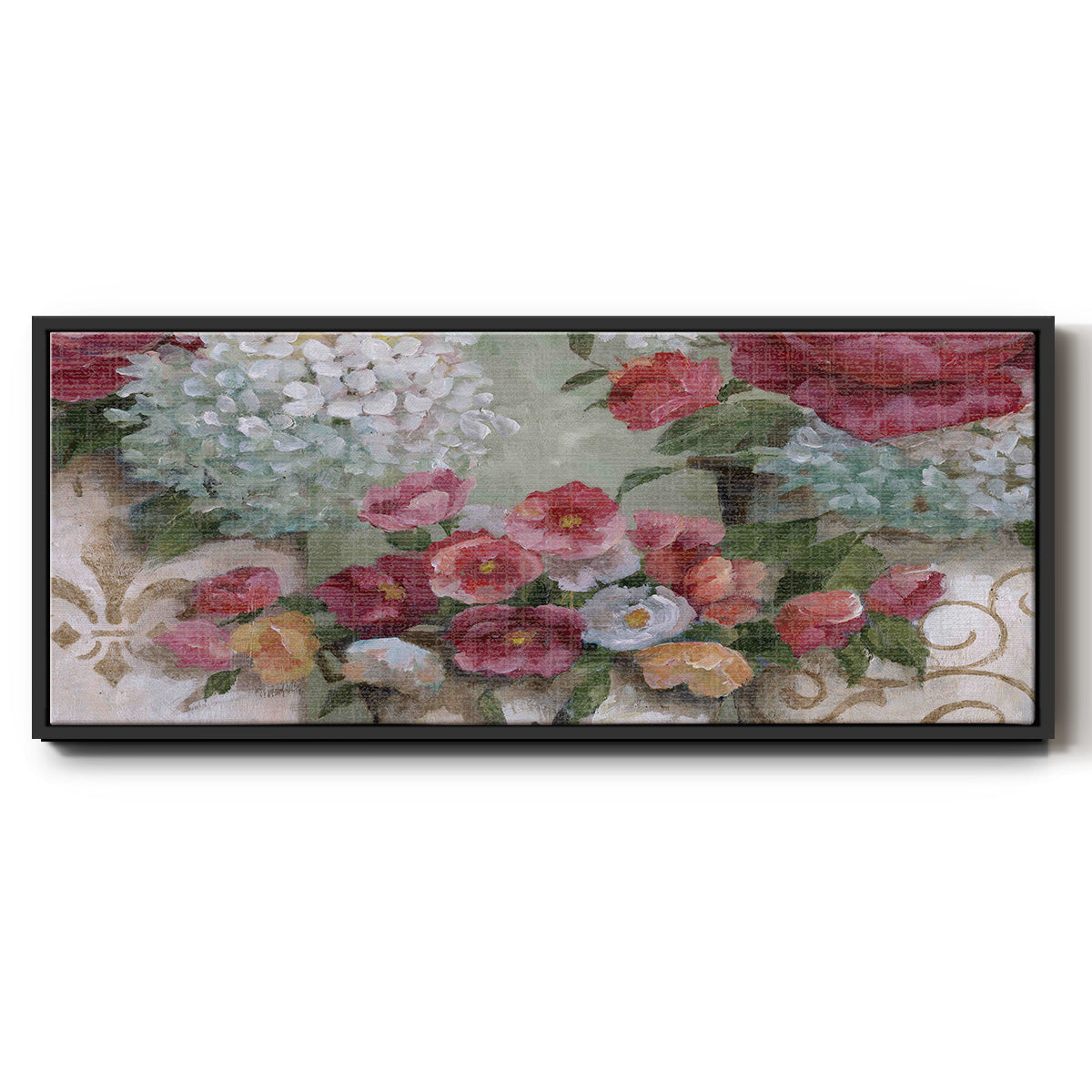 Contained Blooms - Floater Framed Canvas Print