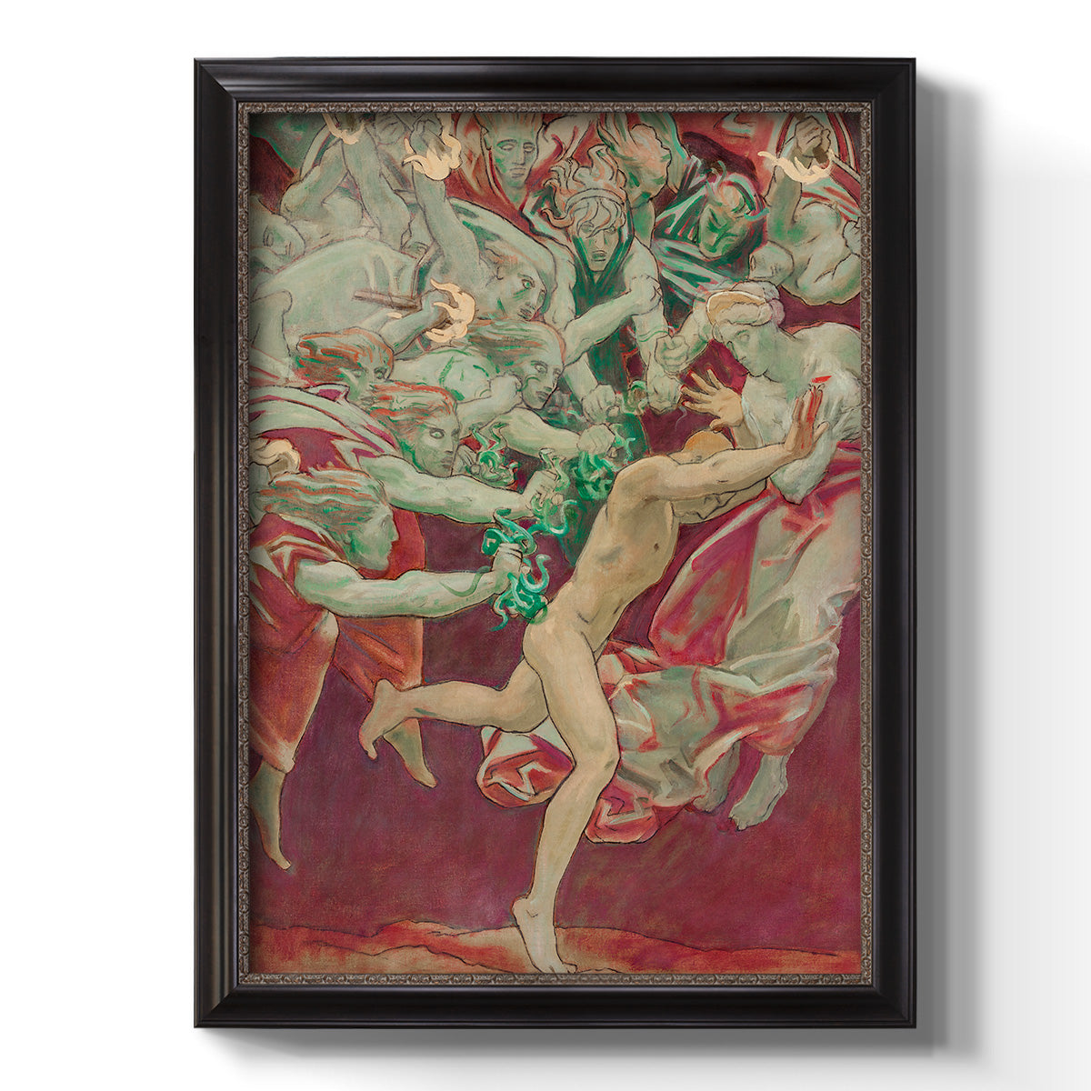 Orestes and the Furies - Ornate Framed Canvas Print