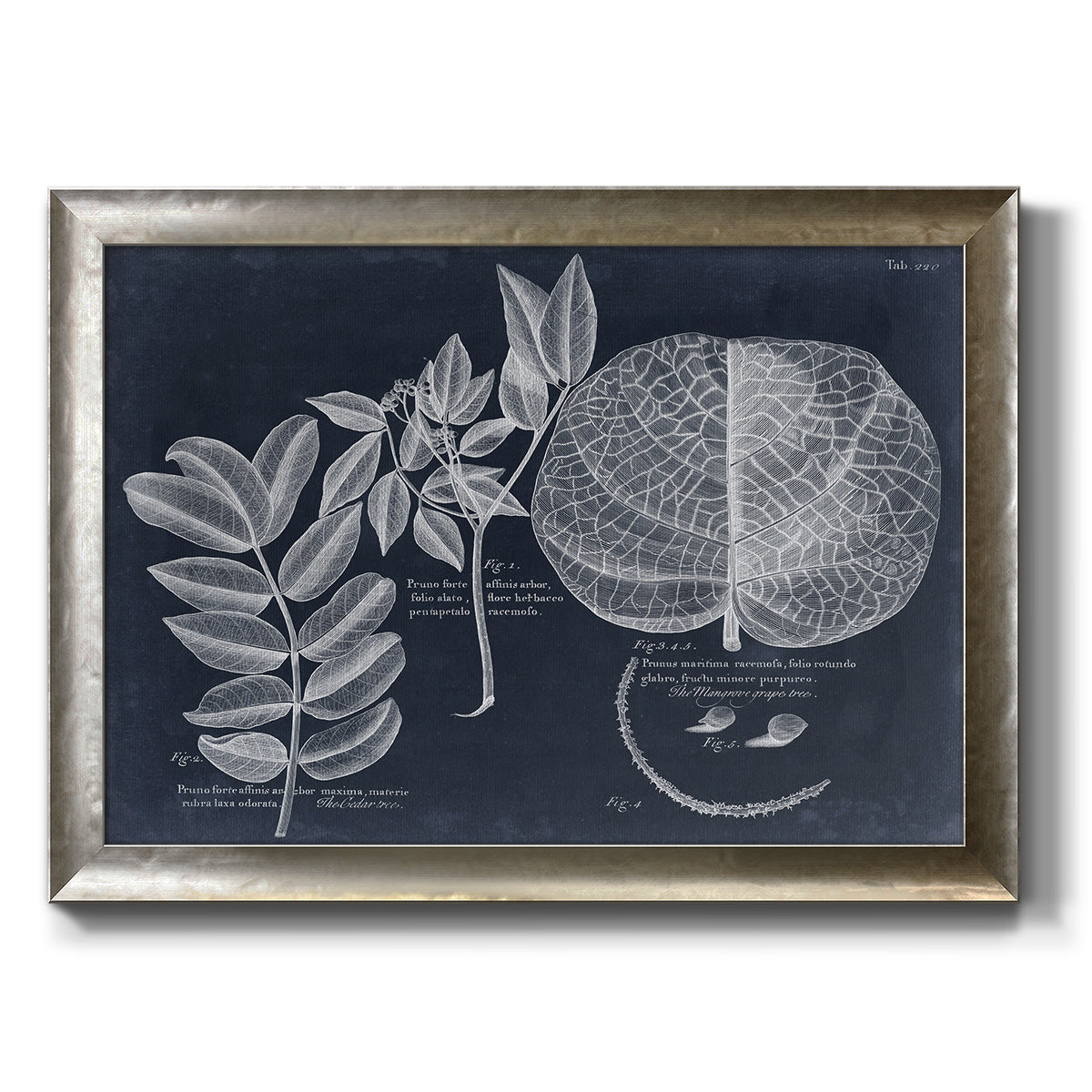 Foliage on Navy I Premium Framed Canvas- Ready to Hang