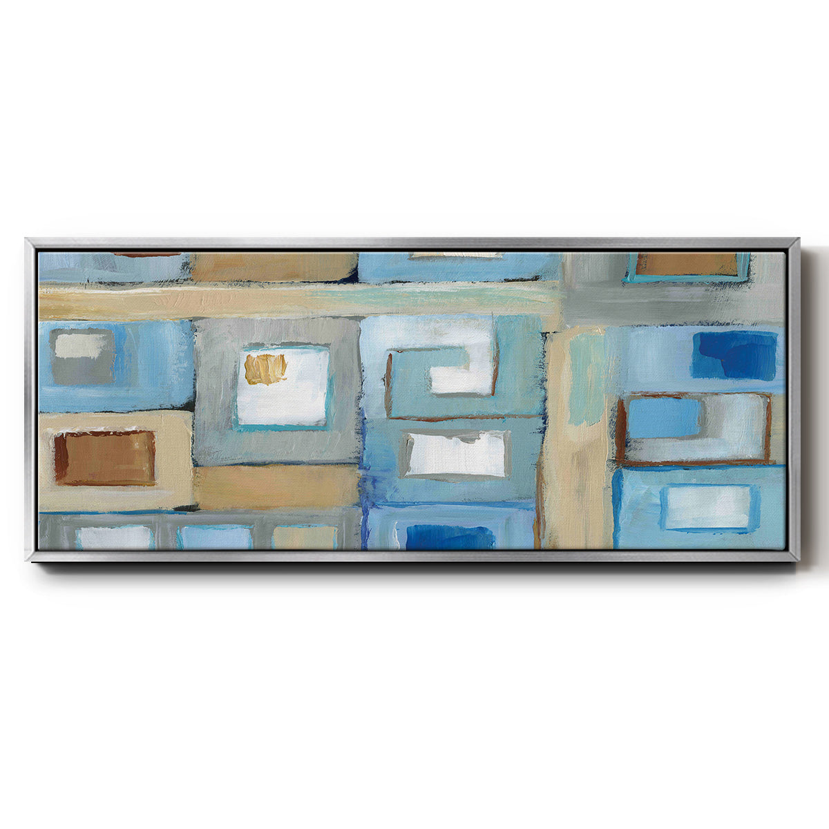 Variation on Greek Key II - Floater Framed Canvas Print