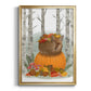 Fox Curled on Pumpkin - Modern Framed Canvas Print