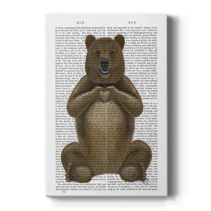 Bear and Hand Heart - Canvas Art Print