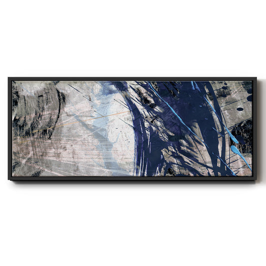 Blue Noise II - Floater Framed Canvas Print