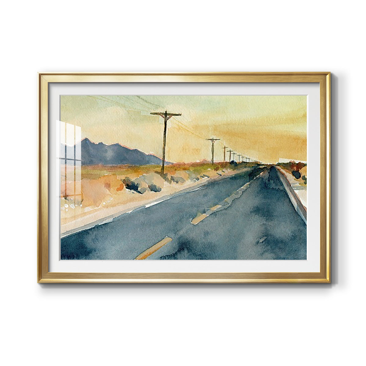 Deserted Highway II Premium Framed Print - Ready to Hang