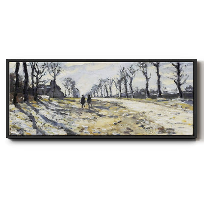 The Road, Effect of Snow at Sunset, 1869 - Floater Framed Canvas Print