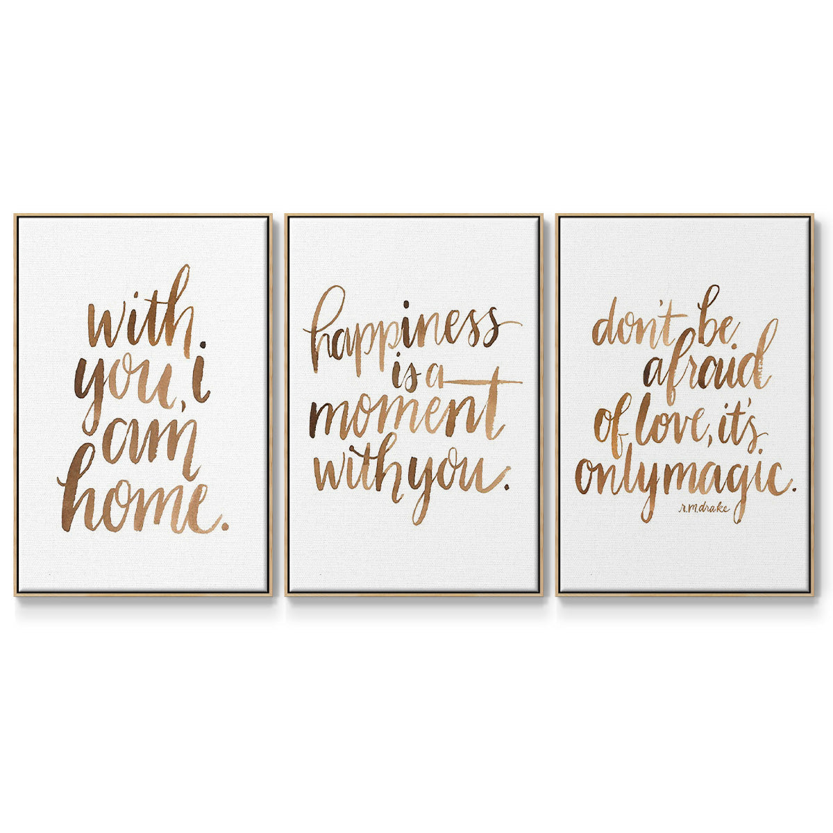 Loving You I - Framed Premium Gallery Wrapped Canvas L Frame 3 Piece Set - Ready to Hang