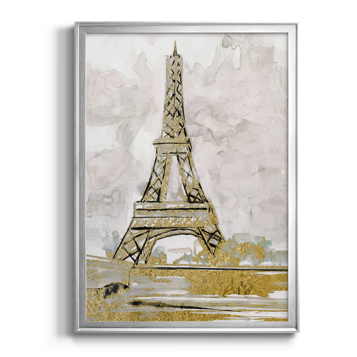 Eiffel Tower Glitz - Modern Framed Canvas Print