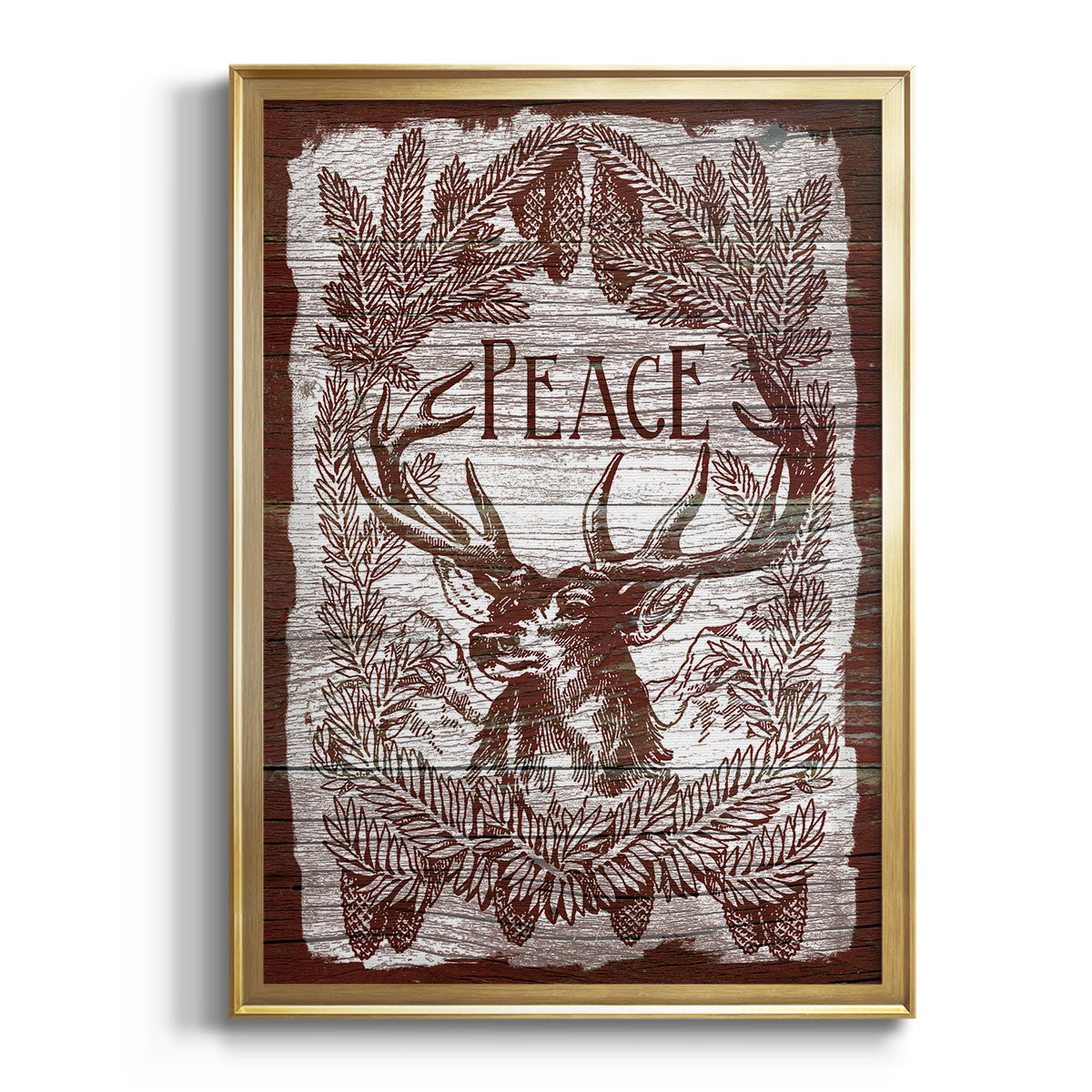 Red Wood Peace -  Framed Canvas Print