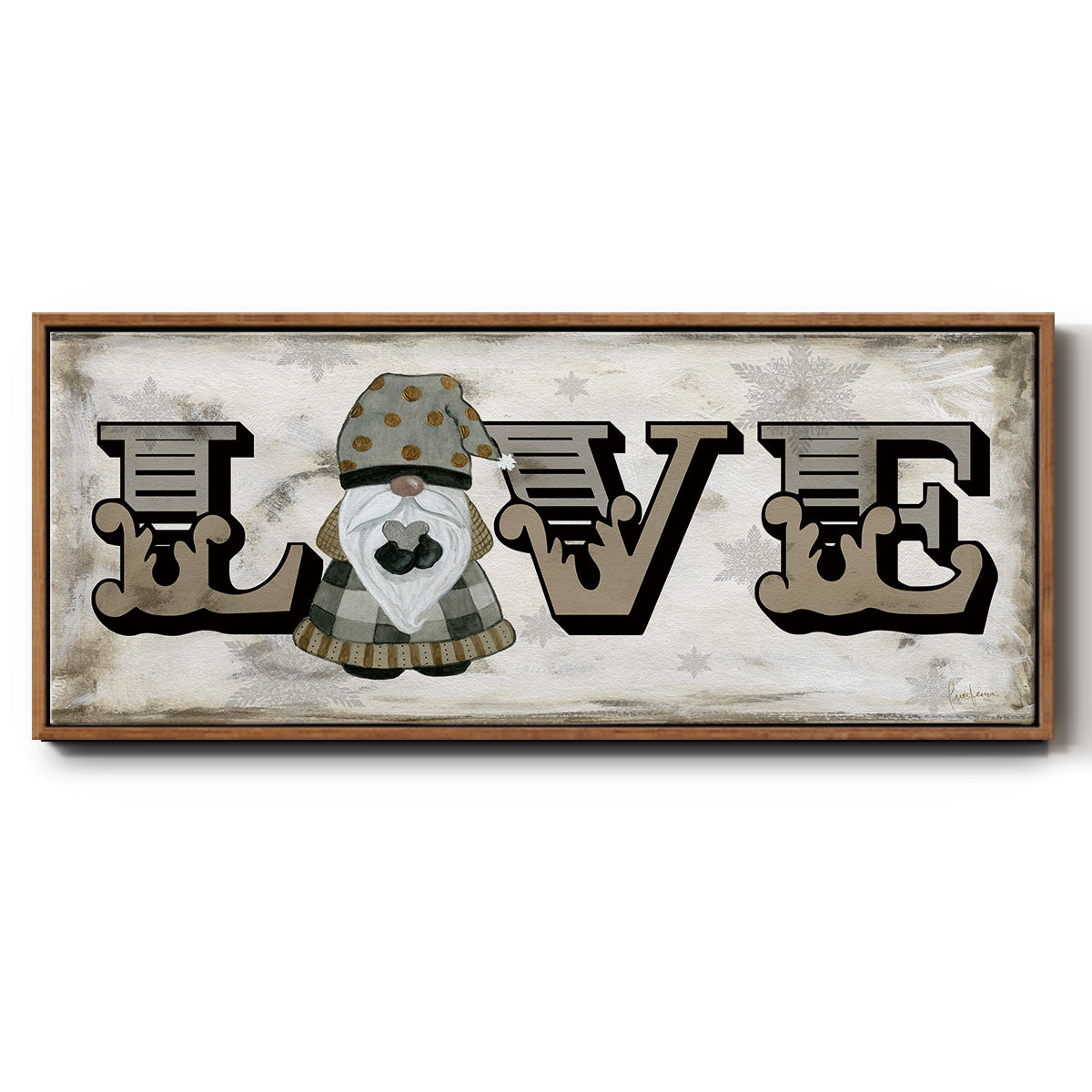 Winter Wonderland Friend Love - Floater Framed Canvas Print
