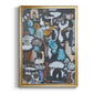 California Beach Blue Glass - Modern Framed Canvas Print