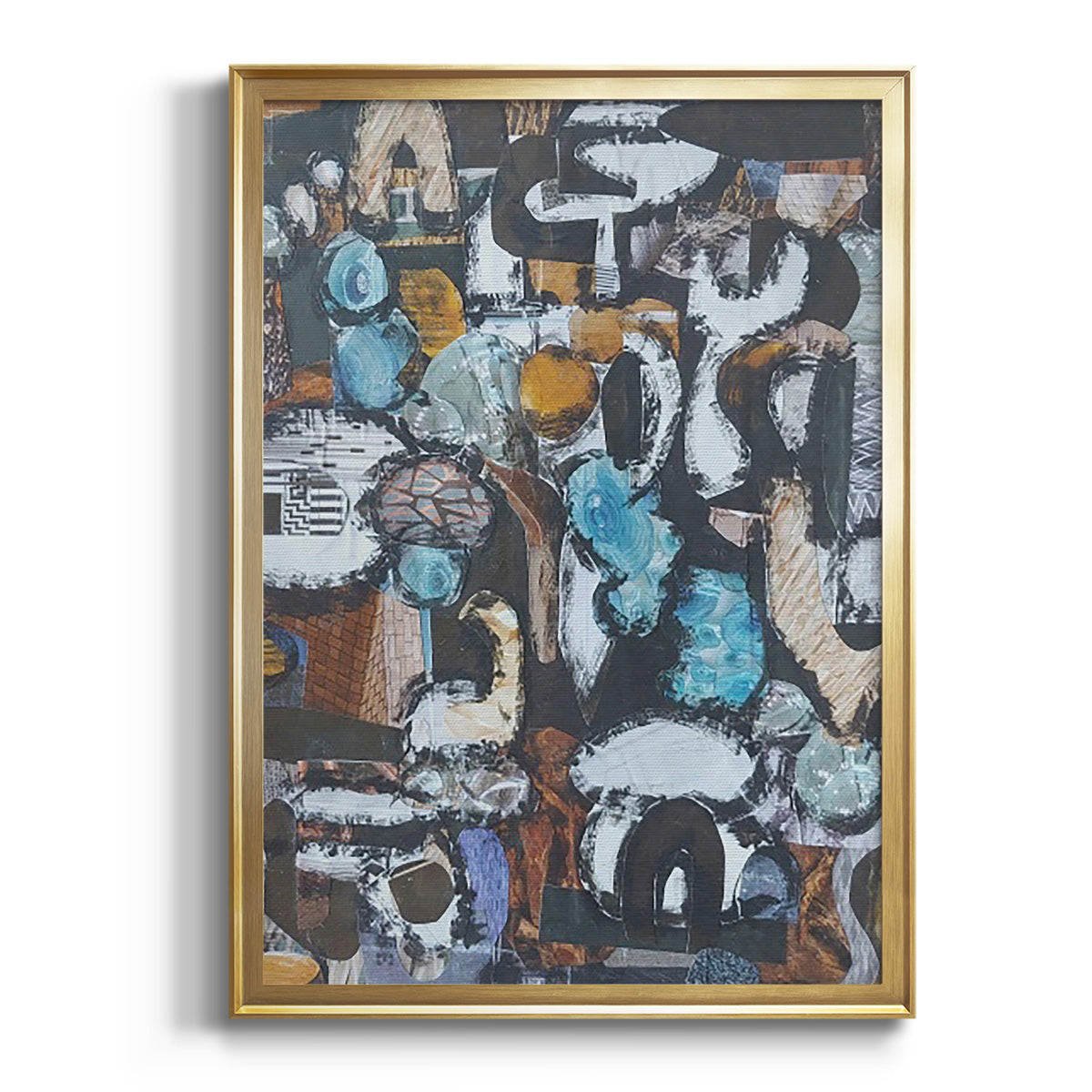California Beach Blue Glass - Modern Framed Canvas Print