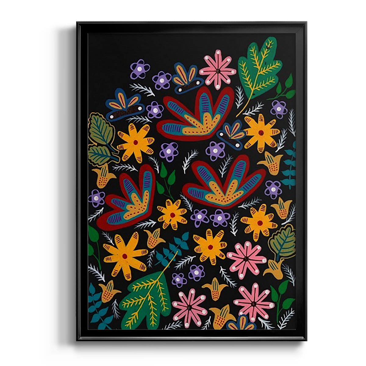 Muddled Flowers I - Modern Framed Canvas Print